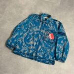 Aries Blue Crinkle Camo Hooded Cargo Jacket