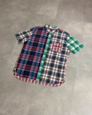 Beams Multicolor Patchwork Short Sleeve Shirt