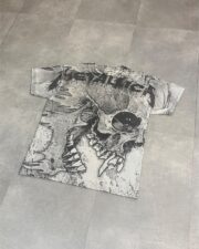 Metallica Grey '00s All-Over Graphic Skull T-Shirt - Image 2