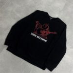 True Religion Black Buddha Puff Pullover Crewneck