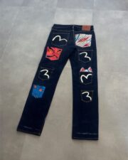 Evisu Multipocket Pant with White Seagull and Embroidered Graphics
