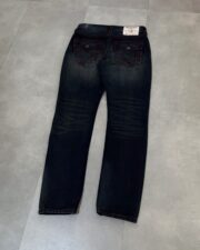 True Religion Nekkar Dark Wash Rocco Pant with Red Stitching - Image 2