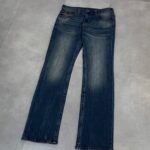 True Religion Street Lights Dark Wash Ricky Relaxed Straight Pant with Red Stitching