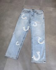 True Religion Light Wash Bobby Relaxed Pant with Flap Puff Print
