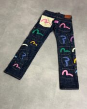 Evisu Blue Wmns Multicolor Multi-Pocket Pant