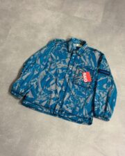 Aries Blue Crinkle Camo Hooded Cargo Jacket