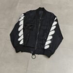 Off-White Black Spray-Painted Bomber Jacket