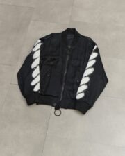 Off-White Black Spray-Painted Bomber Jacket