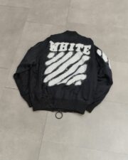 Off-White Black Spray-Painted Bomber Jacket - Image 2