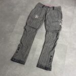 Marithé + François Girbaud Grey Floral Medieval-Texture Pant