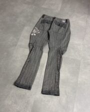 Marithé + François Girbaud Grey Floral Medieval-Texture Pant - Image 2