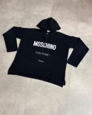 Moschino Black Hooded Longsleeve Polo