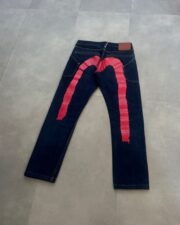 Evisu Pant with Red Daicock And Lateral Pockets