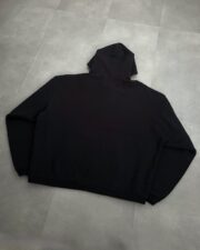 Stussy Washed Black Embroidered Relaxed Hoodie - Image 2