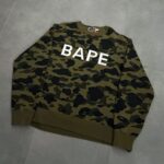 Bape Color Camo Crystal Stone Relaxed Fit Crewneck Sweatshirt